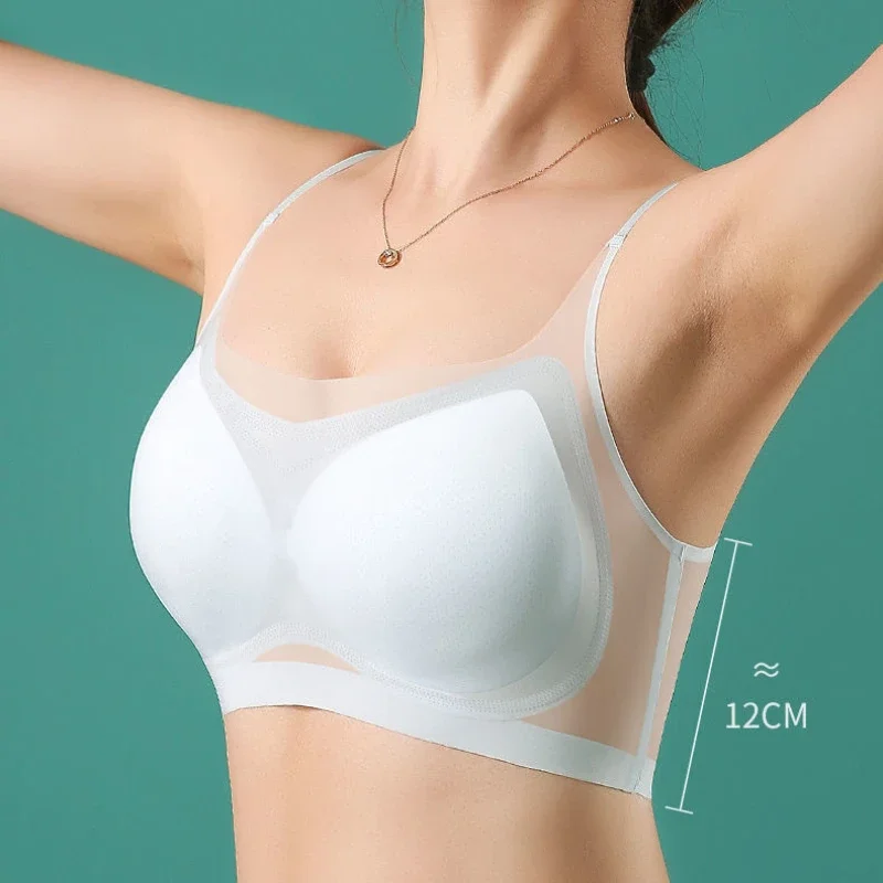 

Ультратонкий женский бриллиантовый тонкий дышащий бюстгальтер на бретельках с красивой спинкой с большой грудью и маленьким бюстгальтером для сна