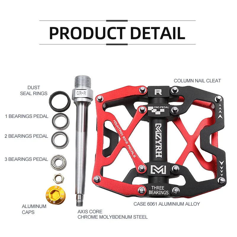 Сверхлегкие Алюминиевые Велосипедные Педали MZYRH Набор Из 3 Предметов