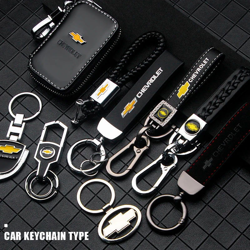 

3D Metal Car Brand Emblem Keychain Key Ring Auto Decoration Accessories For Chevrolet Camaro Aveo Lacetti Captiva Cruze Spark RV