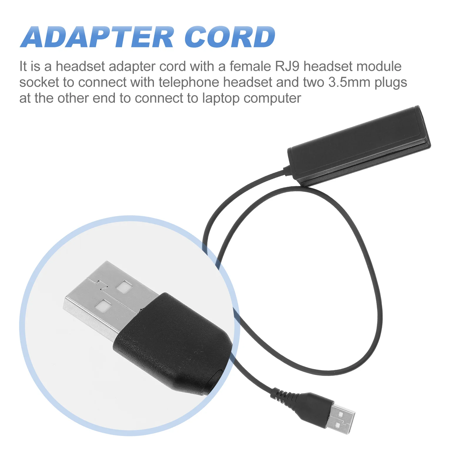 Кабель-переходник RJ9 в USB-конвертер Пластиковый шнур Гарнитура Наушники с