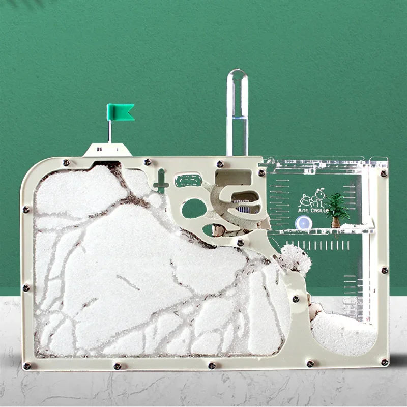 Фото Акриловая DIY-ферма для муравьев с большой зоной для кормления, домик для больших муравьев, муравьиная вилла, место обитания насекомых, муравейник для питомцев, экологическая мастерская №1