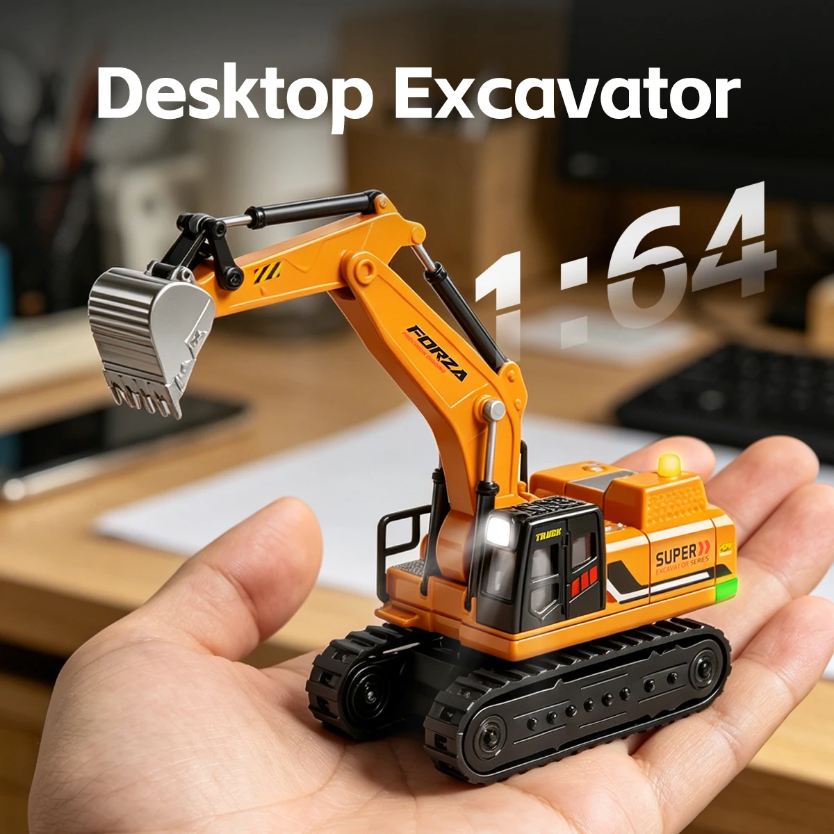 Фото Радиоуправляемый мини-экскаватор WLtoys 1:64 2.4G из сплава, настольная игра, инженерная модель, радиоуправляемая машинка, RC №2