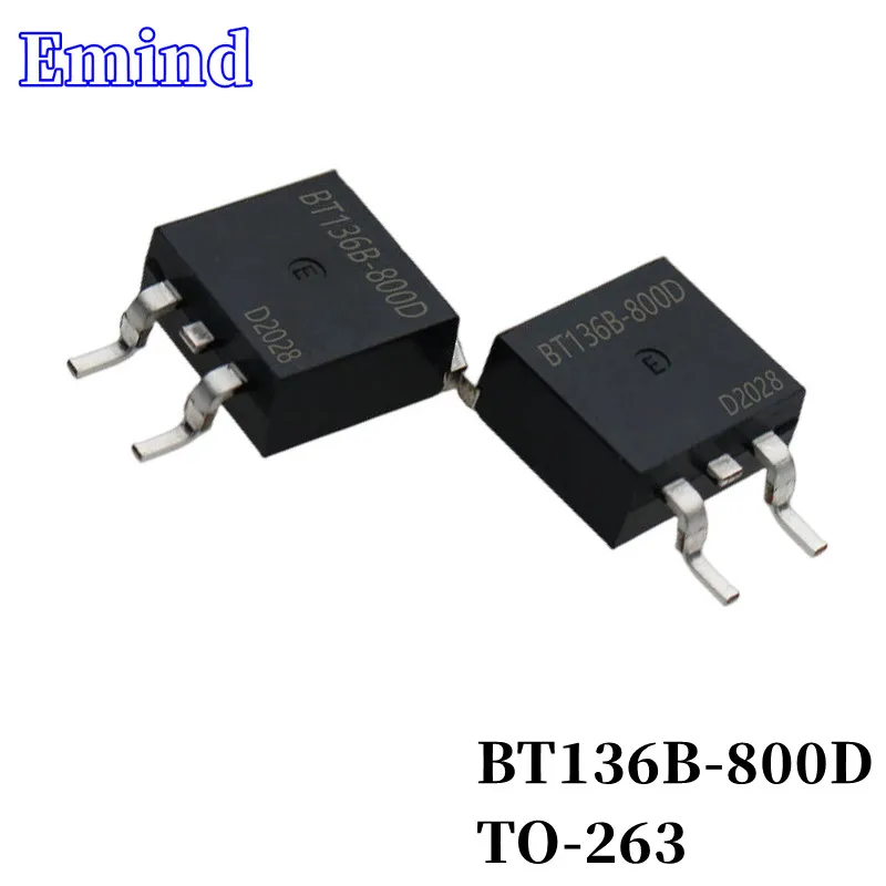 

10Pcs BT136B-800D Thyristor TO-263 4A/800V BT136B SMD Triac Large Chip