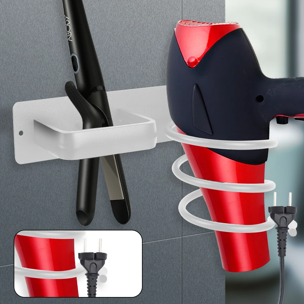 

Hair Straightener Holder Storage Rack Bathroom Shelf Storage Accessories Hair Dryer Holder Rack Organizer Wall Mounted