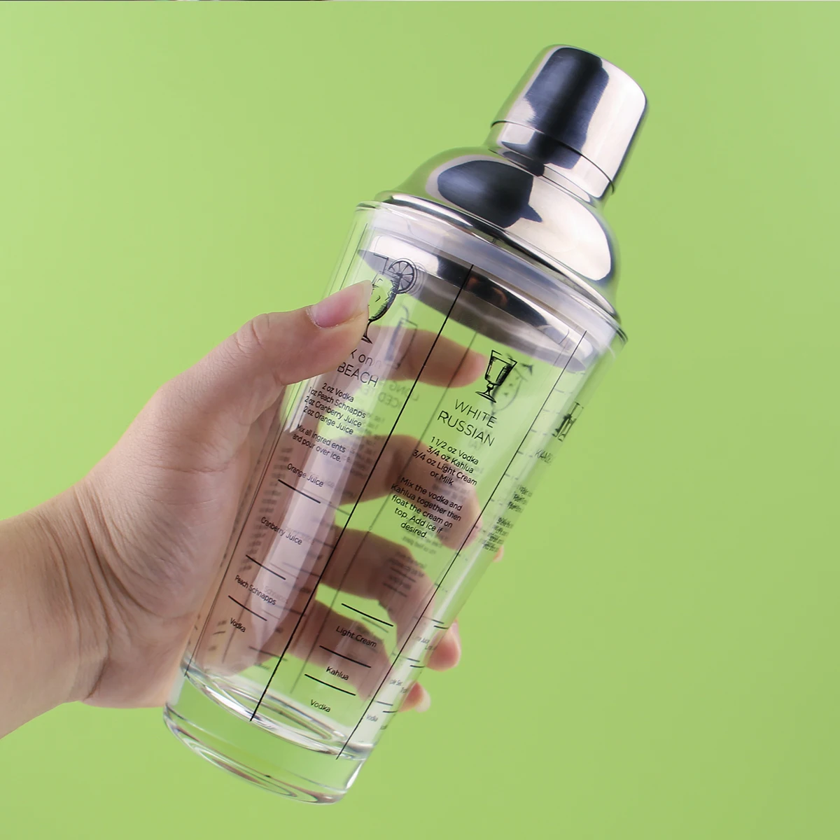 Барный Набор Шейкер Из Нержавеющей Стали Со Стеклянным Градиентом Ручной Ручные