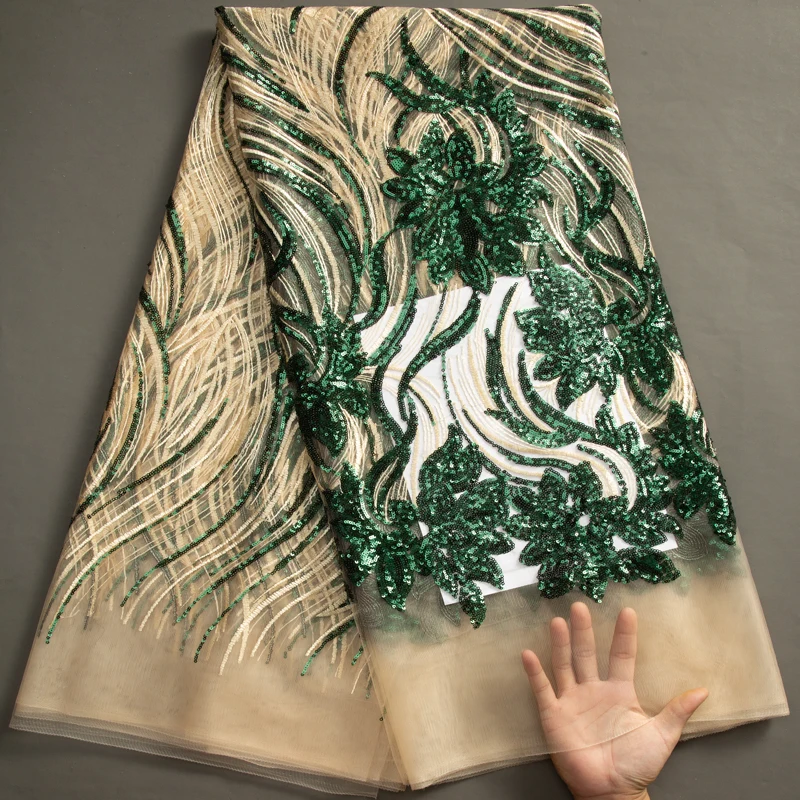 Кружевная французская сетчатая кружевная ткань SJD с блестками 2023 новейшая