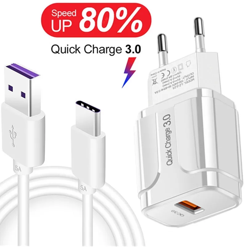

Smartphones Charger Quick Charge For xiaomi Poco M3 F3 X3 NFC Wall Mobile Phone Adapter For Huawei P50 Samsung S21 usb charger