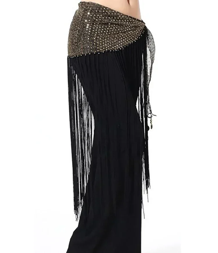 Аксессуар для танца живота с блестками Длинный эластичный платок кисточками