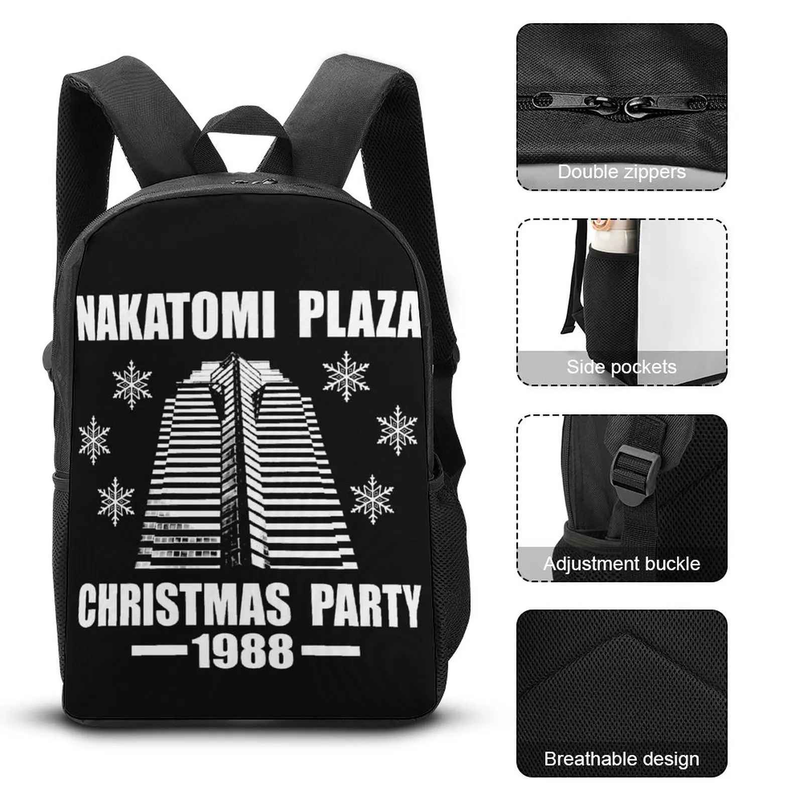 

Nakatomi Plaza Рождественская вечеринка 1988, классическое прочное уютное одеяло, рюкзак на плечо 17 дюймов, винтажный дорожный Графический крутой