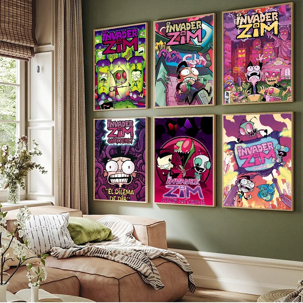 I-Invader Z-Zim Высококачественный Мультяшный Постер HD Цифровая Печать Настенное