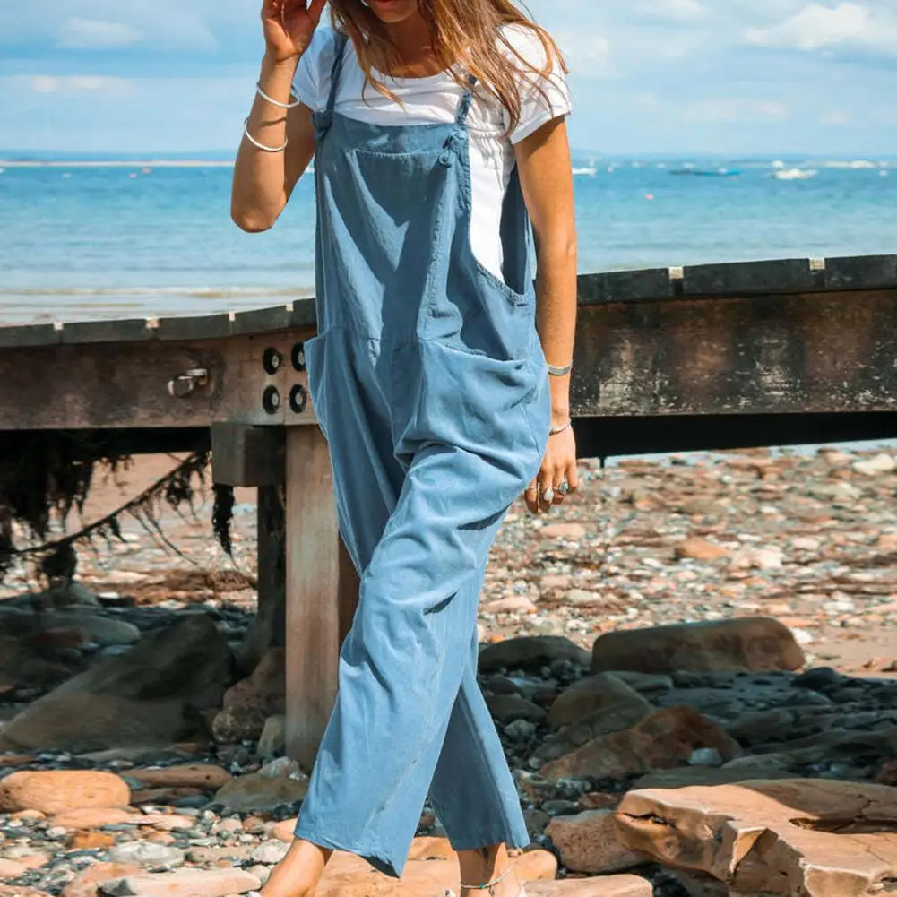 

Комбинезон женский летний с низким вырезом, модный дышащий свободный Ромпер, уличная одежда