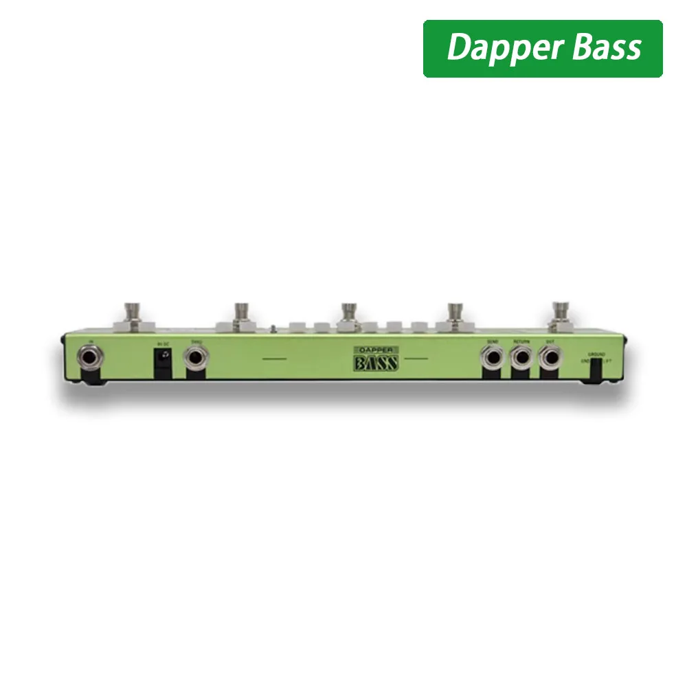 Фото Valeton Dapper Bass Bass Комбинированная педаль эффектов Зеленая полоса DI Box Реверберация Компрессионная одиночная педаль №4