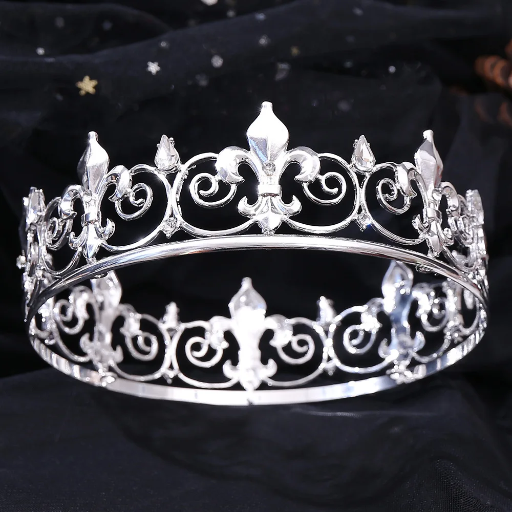 

Baroque Men's Headdress Gold Men's Round Crown Iris King Headdress