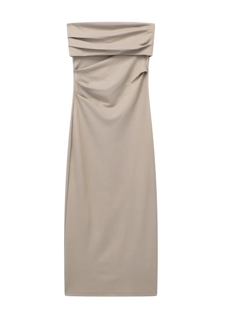 

Женское платье-футляр без бретелек, с открытыми плечами