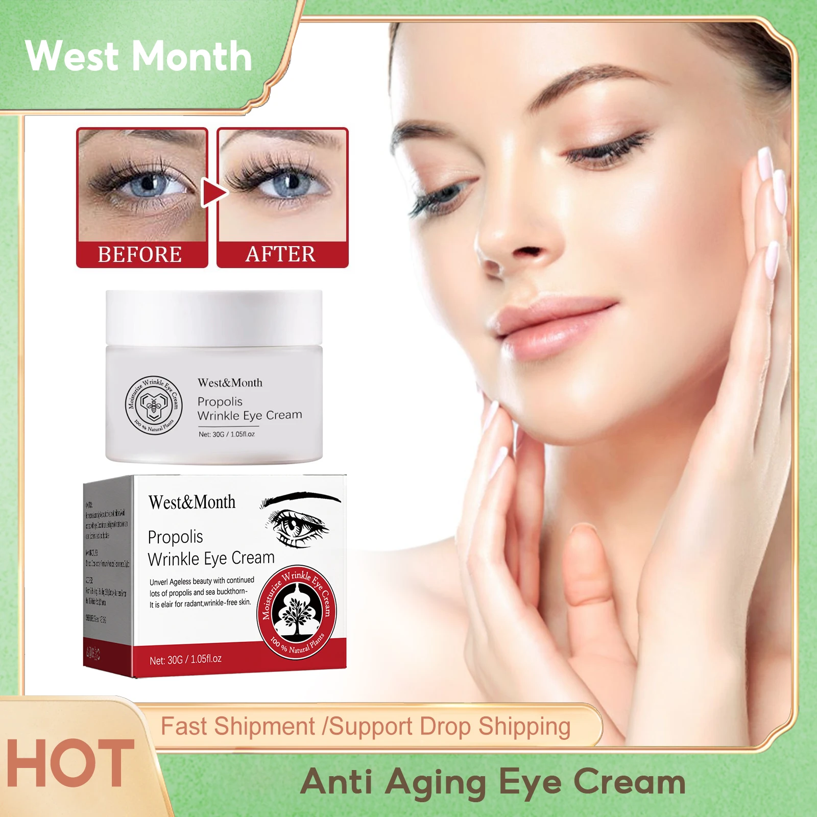 

Anti Aging Eye Cream Reduce Eye Wrinkle Fade Fine Lines Anti Dark Circles Remove Eye Bags Puffiness Moisturize Lifting Skin Care