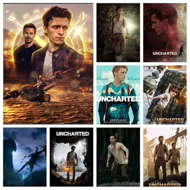 2022 New Film Uncharted Full Diamond Painting Movie Actor Tom Holland Wall Art Cross Stitch Embroidery Picture Mosaic Home Decor