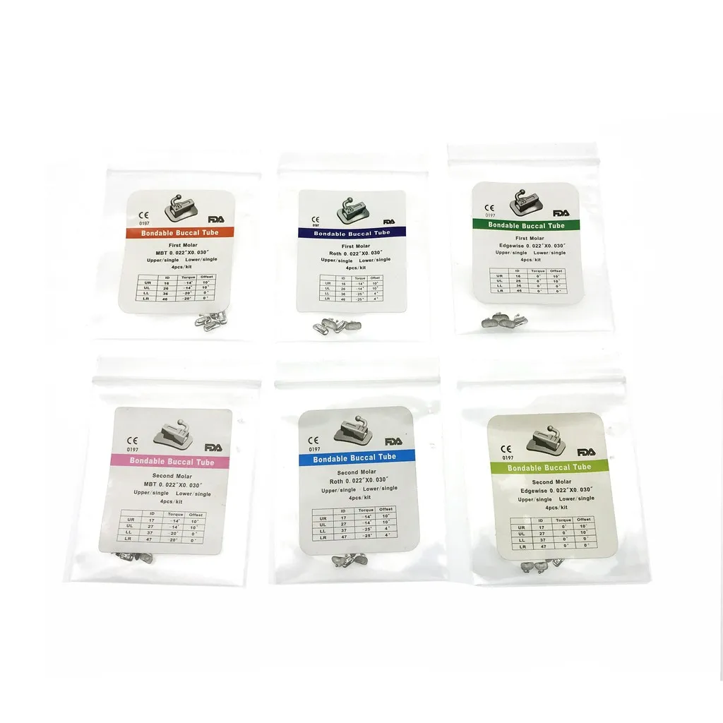 

1 Pack Dental Orthodontic 1st/2nd Buccal Tube Bondable Roth/MBT/Edgewise 0.022