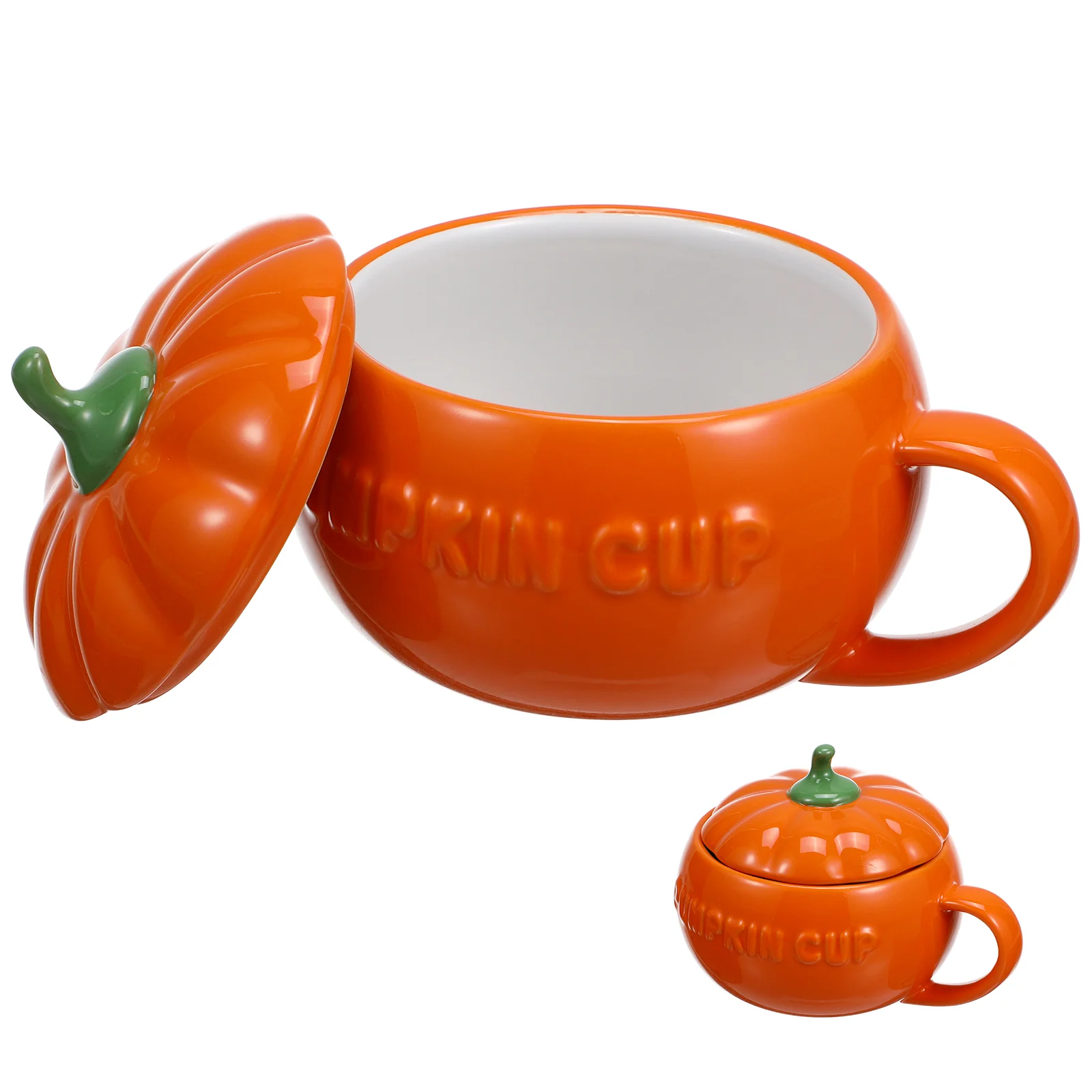 

Porcelain Steaming Cup Halloween Pumpkin Mug Pumpkin Cup Orange Coffee Cup Ceramic Breakfast Holder Ceramic Mug 10.5x12cm