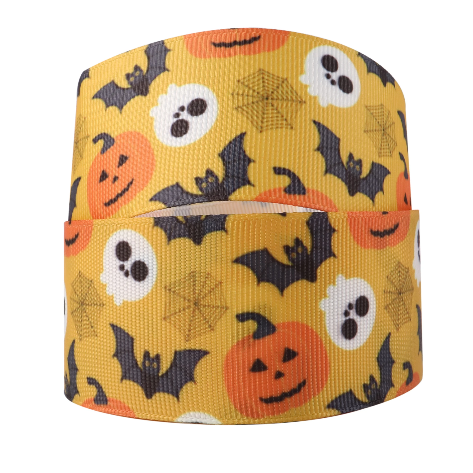 Ленты в рубчик с принтом ужасов на Хэллоуин для украшения свадебной вечеринки 5