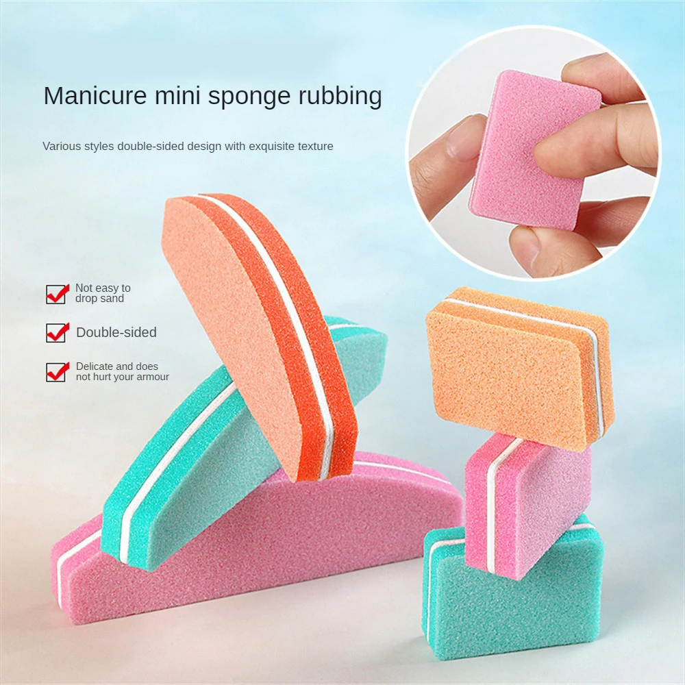 

1/10pcs Double-sided Mini Nail File Blocks Colorful Nail Sponge Rubbing Strip Manicure Pedicur Sanding Polishing Strips Nail Art