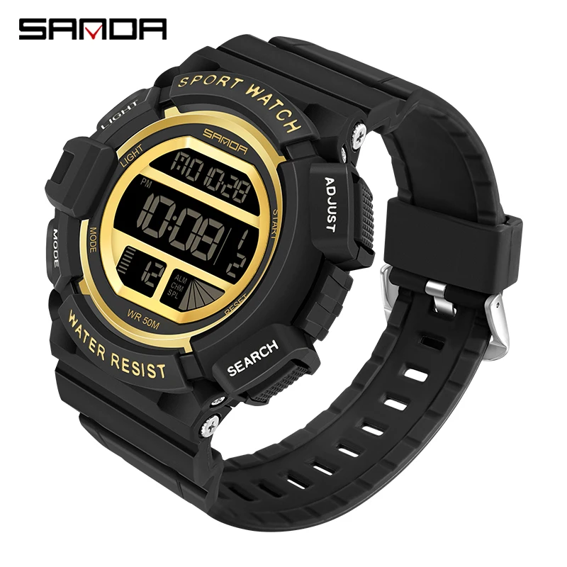 

SANDA модные уличные спортивные мужские часы водонепроницаемые светодиодные цифровые военные часы для мужчин наручные часы Мужские часы 2106