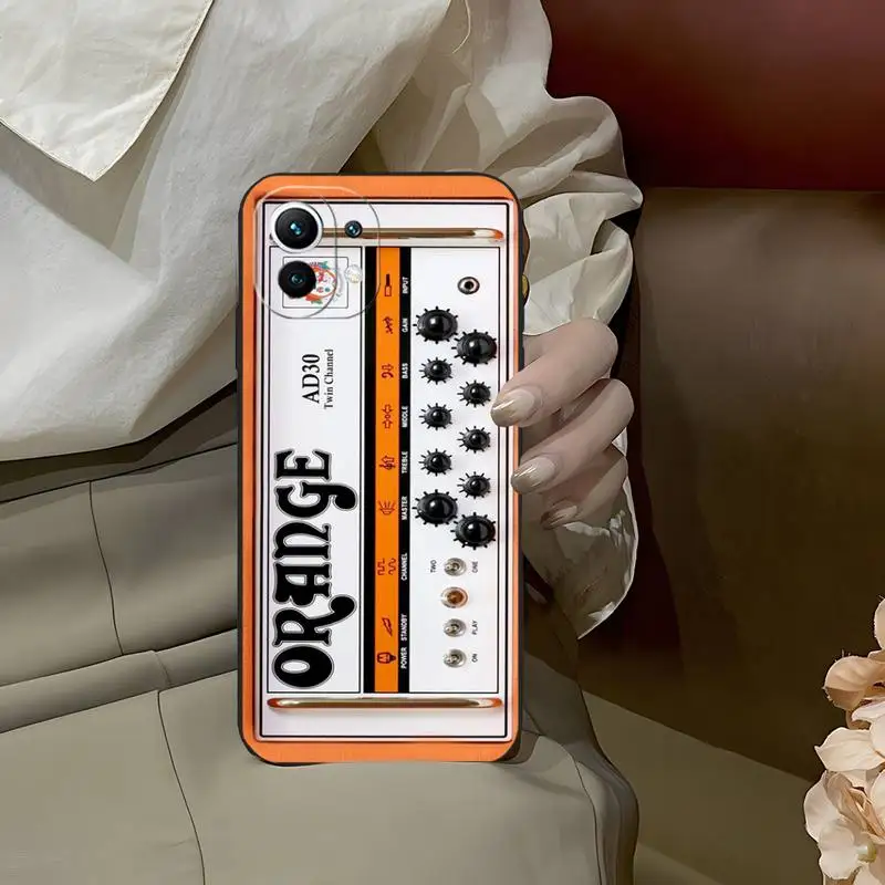 Оранжевый чехол для телефона с гитарным усилителем Xiaomi Mi 12 12Pro 11T 11 11i 11x 9t 10t Redmi 9 8