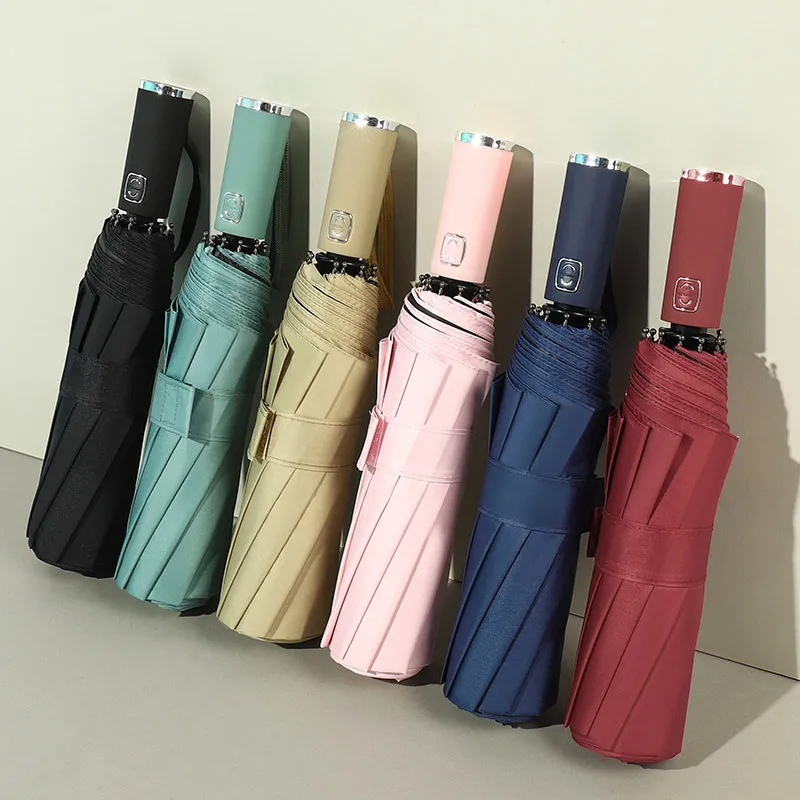 

Simple Automatic Umbrella Women Men Windproof Colorful Folding Big Umbrellas Anti UV Sunscreen Sun Golf Umbrella UPF50+ Parasol