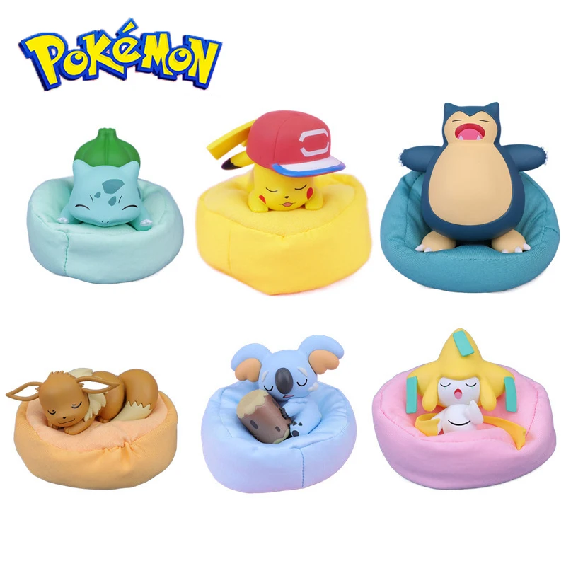 

Pokemon 1pcs Starry Dream Series Pikachu Pikachu Bulbasaur Squirtle Anime Figures with Plush Base Model Dolls Toy Children Gifts
