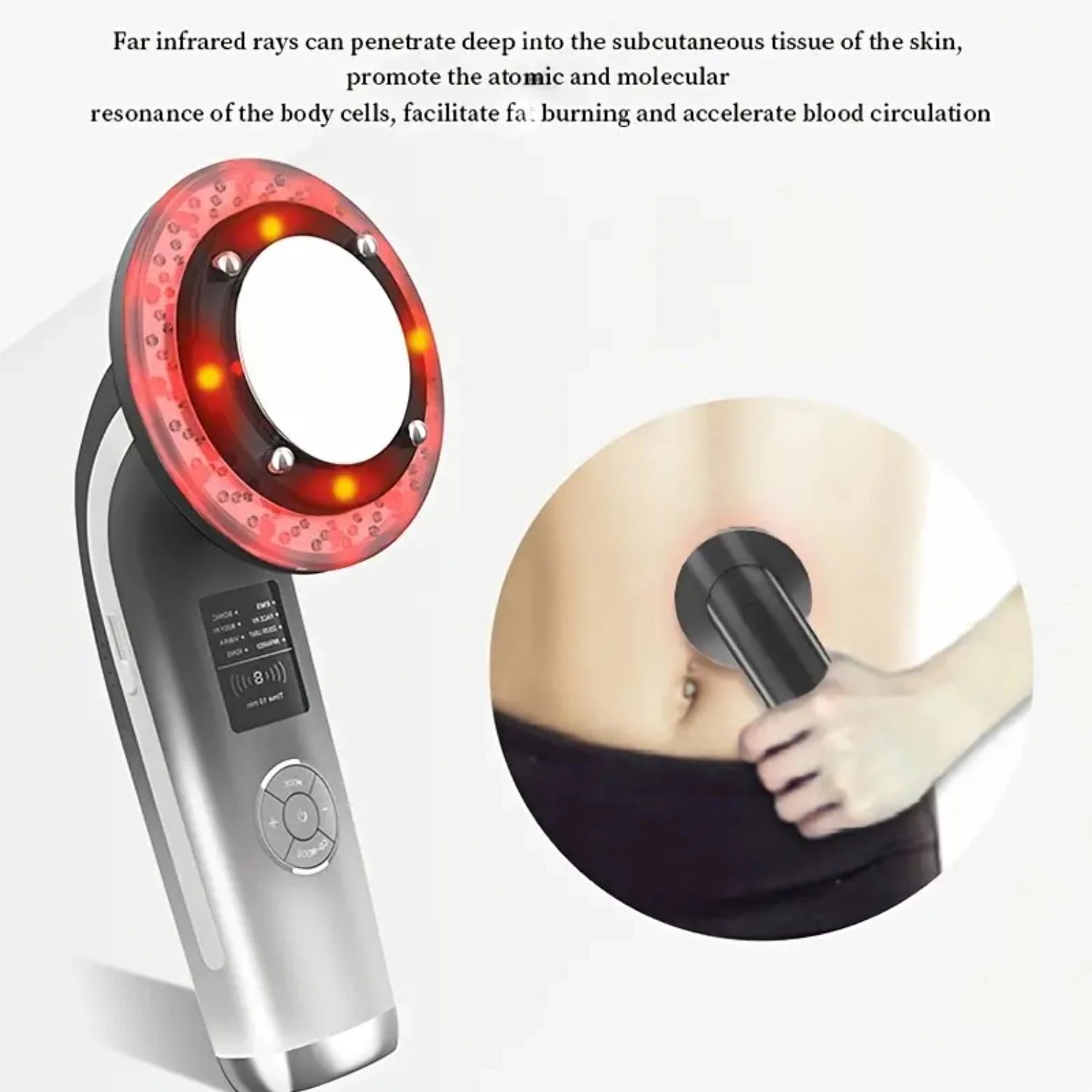 Effective 8-in-1 Ultrasonic Cavitation EMS Slimming Fat Burning Massager with Infrared Ultrasound Therapy for Weight Loss and Ce