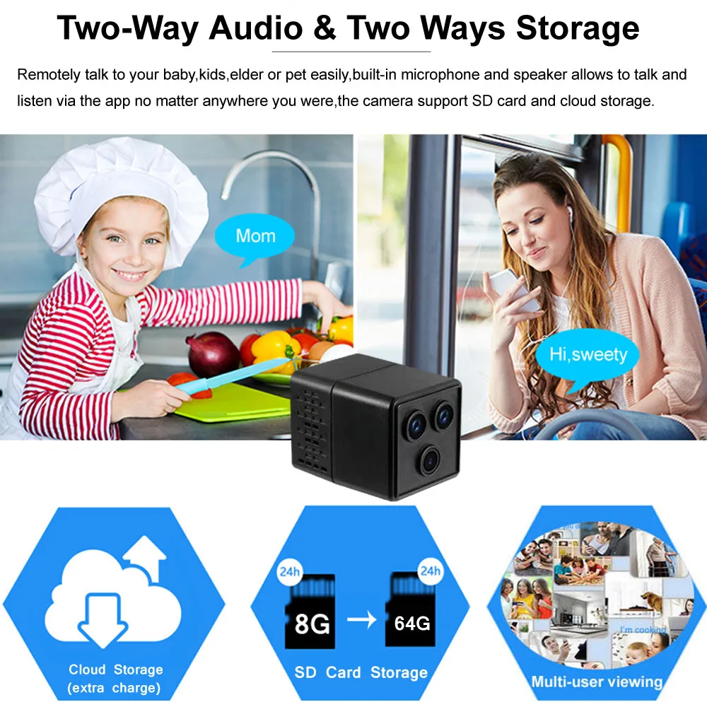 Мини-камера видеонаблюдения беспроводная компактная с Wi-Fi | Безопасность и