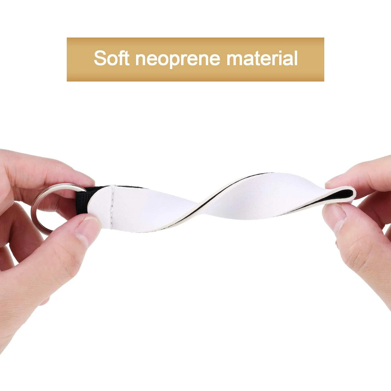 

20 Pieces Sublimation Blank Neoprene Wristlet Lanyards Strap Neoprene Wristlet Keychain Wrist Lanyard Keychain Holder