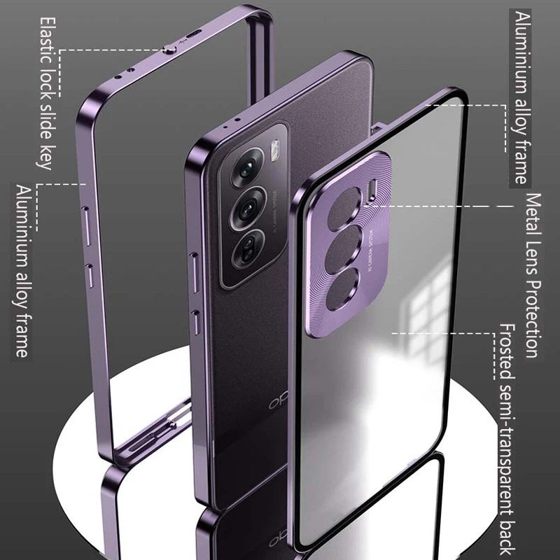 Чехол для телефона с металлическим каркасом OPPO Find X8 Pro Reno 11 12 13 11F 12F 11A F25 F27 5G