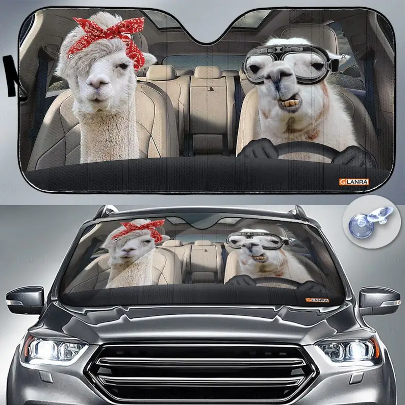 

Llama Car Sunshade, Llama Lover, Llama Windshield Sunshade, Llama Car Decoration, Llama Lover Gifts, Gift For Her