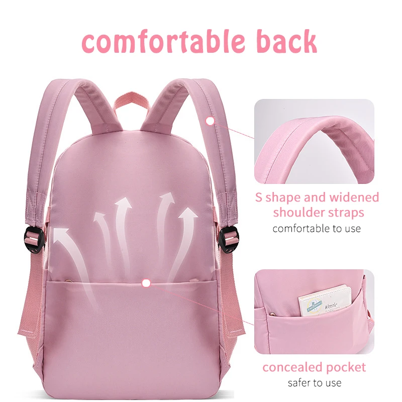 Middle School Children Backpack Girl Student Waterproof Schoolbag Schoolgirl ​Satchel Bag Present  Pro Custom Logo 22801