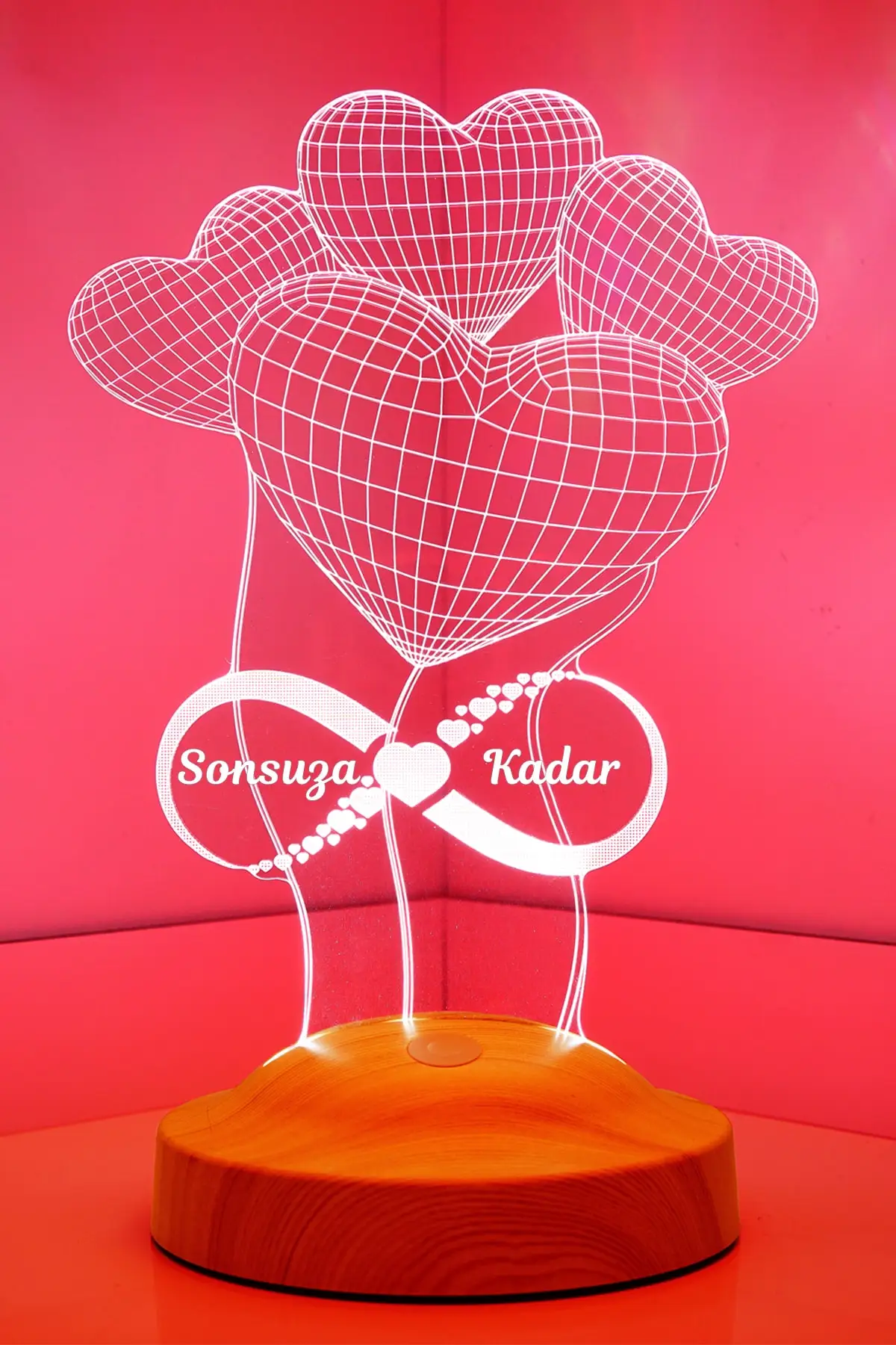 

3d balloon hearts infinity gift 3d Led lamp personalized design custom design