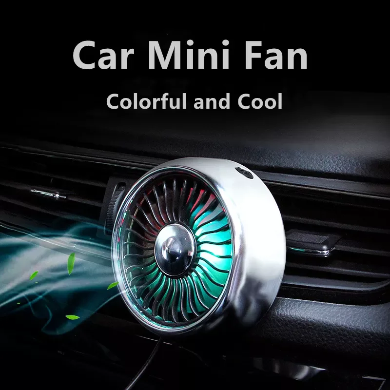 

Car Air Cooler Fan Silent Car Air Conditioner Rotating Cooling Fan Auto Backseat Air Vent USB Cooling Fan Ventilador 5v