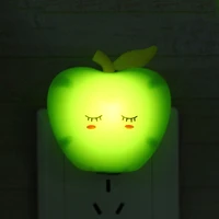 light sensor control night light mini 220v lovely green apple bedroom lamp for baby gift romantic night lights