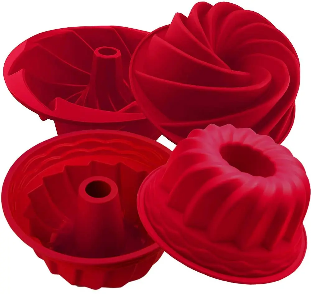 

silicone fulted pan cake nonstick jello molds tube for baking