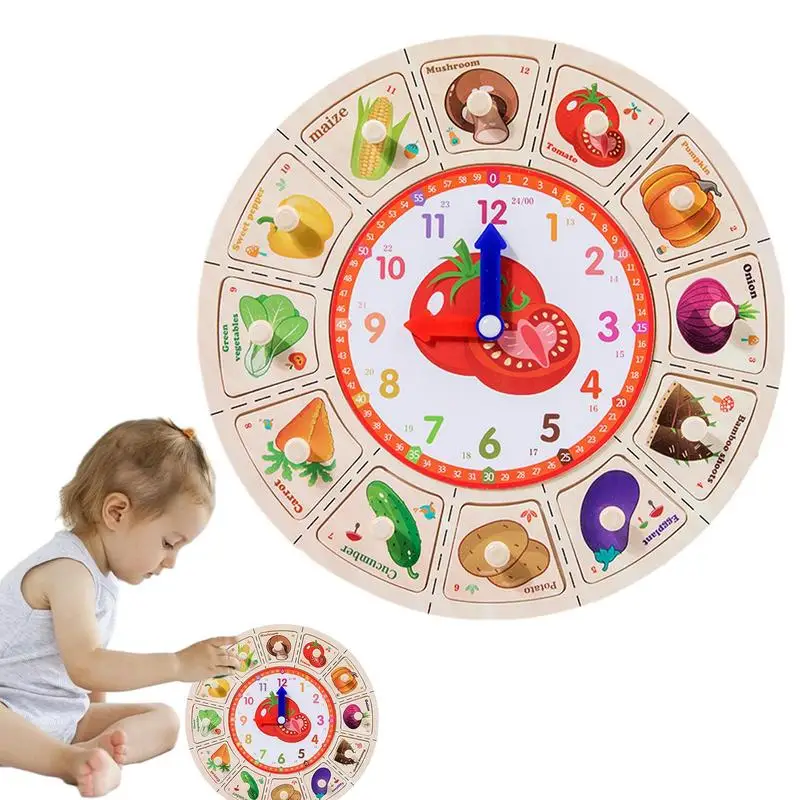 

Часы-пазлы детские, Обучающие Деревянные Учебные часы с цифрами и цифрами, подарок, учебные пособия, часы для сортировки для мальчиков и девочек