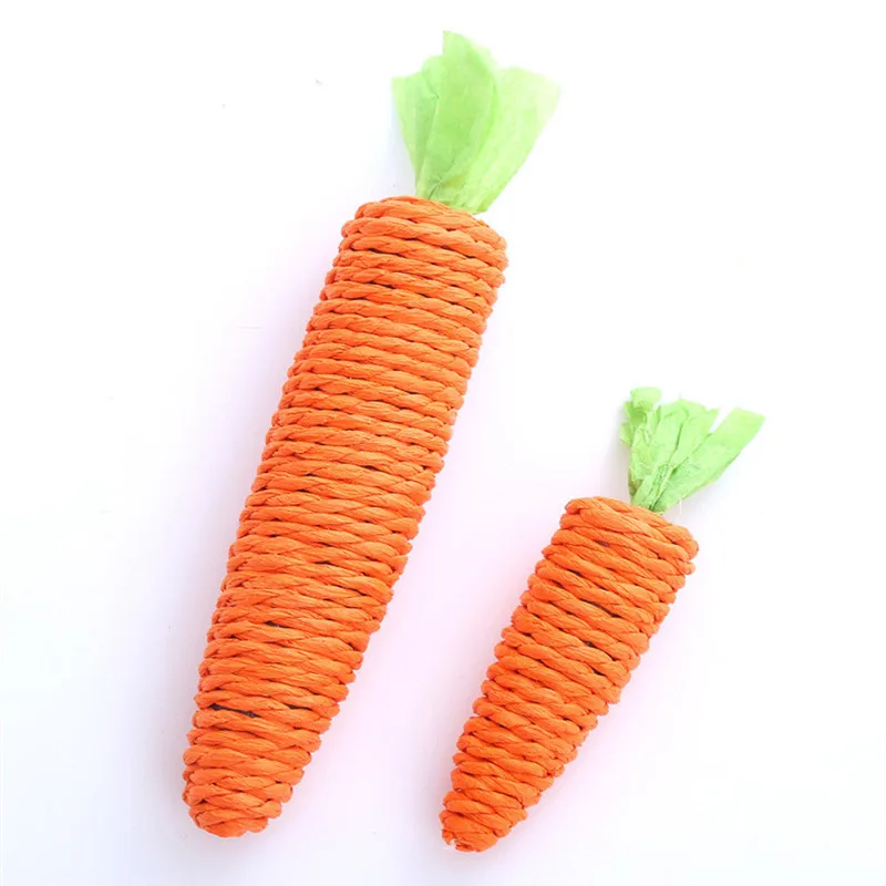 

Carrot Pet Cat Toy Squeak Toy Chew Toy Hand Knitting Hemp Rope Radish Toy Built-in Bell Toys Cute Cat Toys Interactive Wholesale