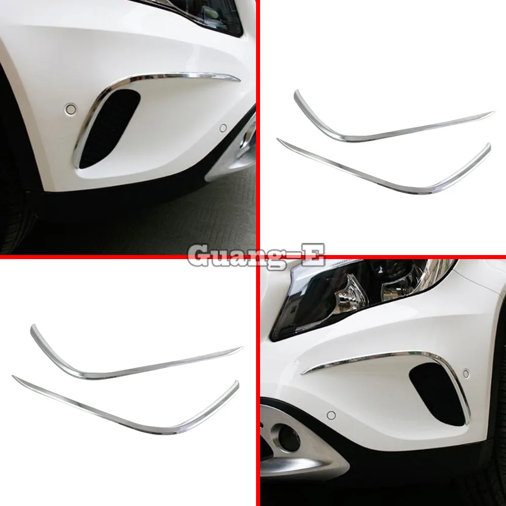 

For Mercedes Benz GLA 2015 2016 2017 2018 2019 Car ABS Chrome Cover Trim Front Head Fog Light Lamp Frame Stick Eyebrow 2PCs