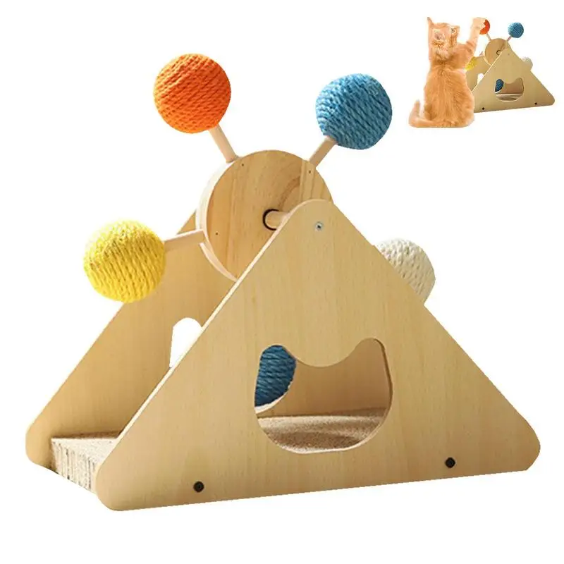 

Scratching Post Ball Toy For Cat Cat Scratcher Featuring With Ball Natural Sisal Cat Scratching Rotatable Ball Scratch Pad For