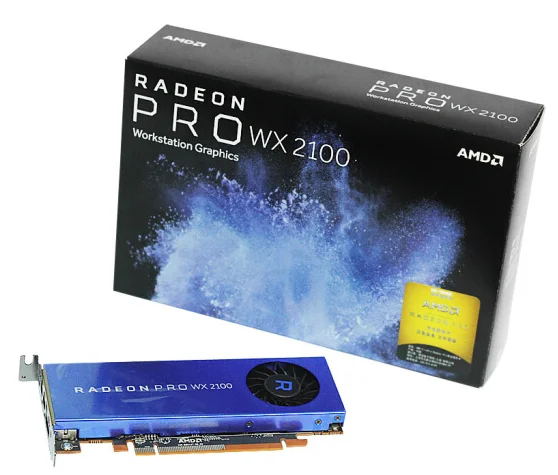 

AMD Radeon Pro WX 2100 2G профессиональная видеомоделирующая графическая карта 5K для редактирования видео