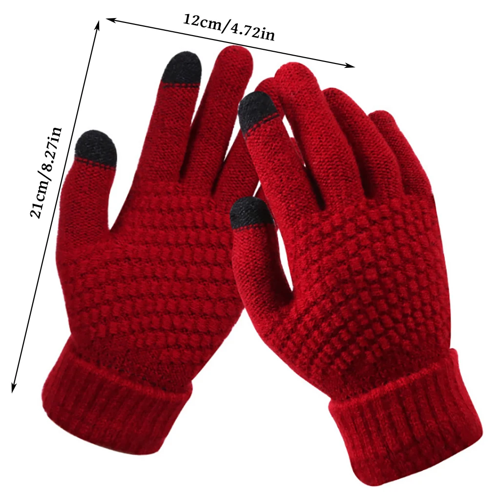 

Women's Cashmere Knitted Winter Gloves Cashmere Knitted Women Autumn Winter Warm Thick Gloves Touch Screen Skiing Gloves