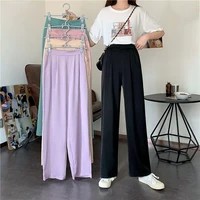 casual pants women candy color young girls korean style elastic waist students ulzzang loose trousers all match simple lady ins