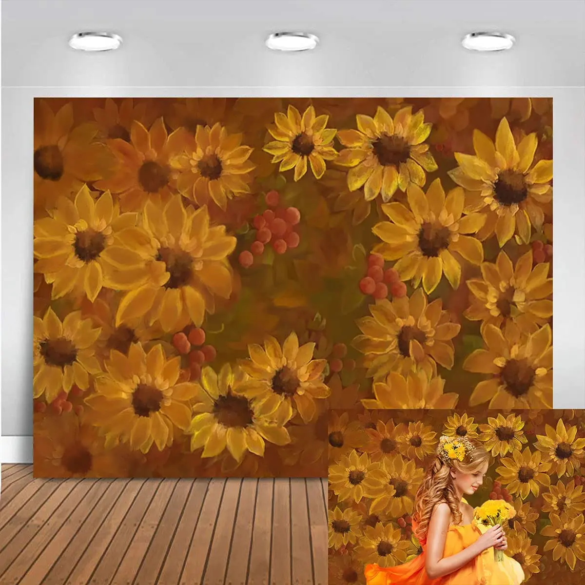 

Spring Backdrops for Photoshoot Wall Art Abstract Oil Painting Texture Floral Background Girls Child Adults Portraits Backdrop