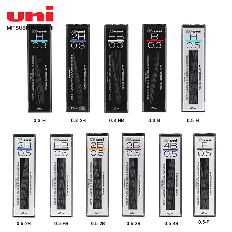 

1Pcs UNI HI-UNI Automatic Lead Core 0.3/0.5mm Writing Smoothly Student Art Sketch Drawing Mechanical Pencil Refills Stationery