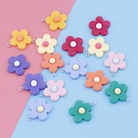 10pcs multicolor flower charms cute sweet resin pendants charms for earrings necklace jewelry making accessoried diy supplies