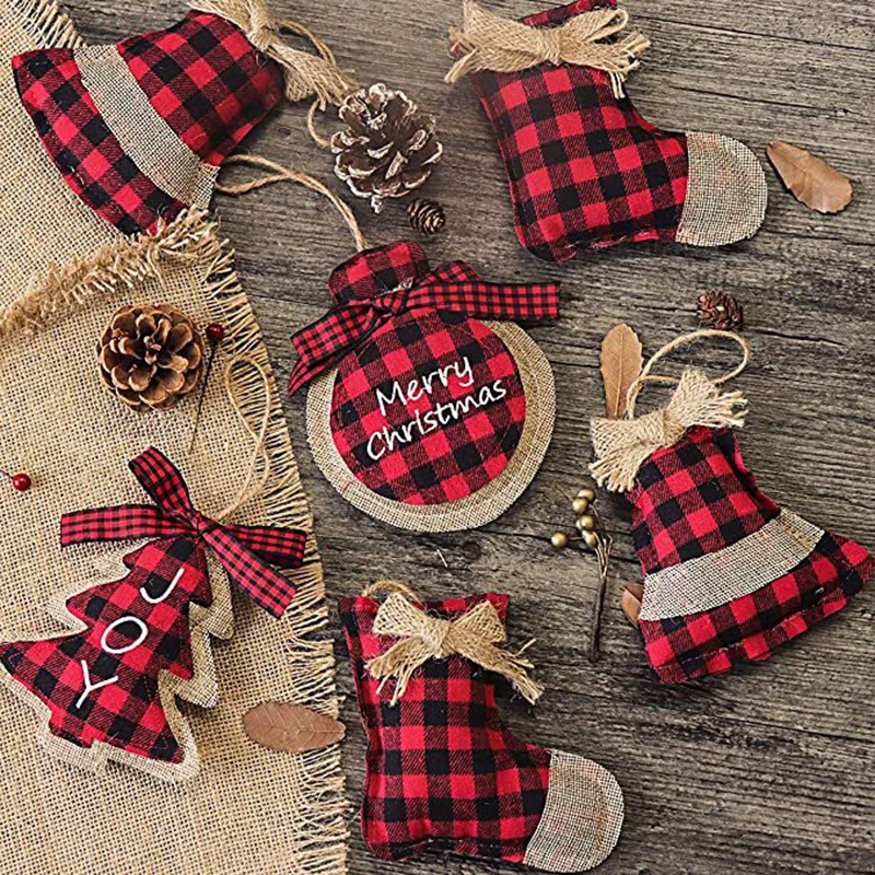 

Christmas Buffalo Lattice Ball Ornaments Elk Christmas Tree Ornaments Decoration Fabric Ball Tree Bells Pendants Stereoscopic