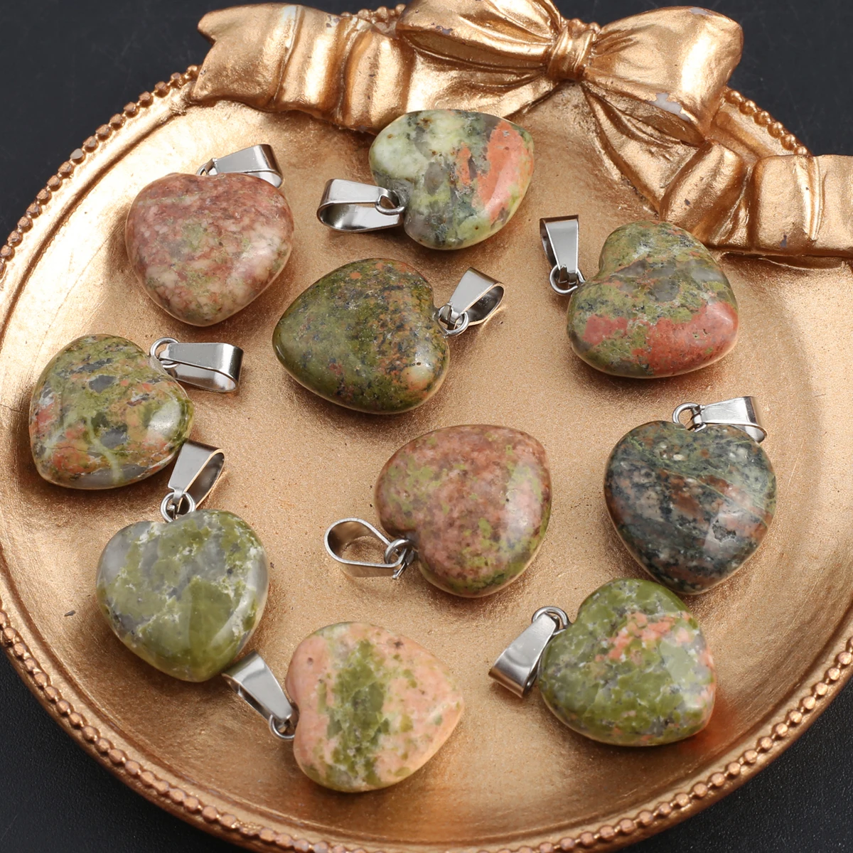 3 шт., Маленькая подвеска в виде розетки, Unakite Pendat для изготовления ювелирных изделий «сделай сам», Аксессуары для ожерелья, браслета, сережек